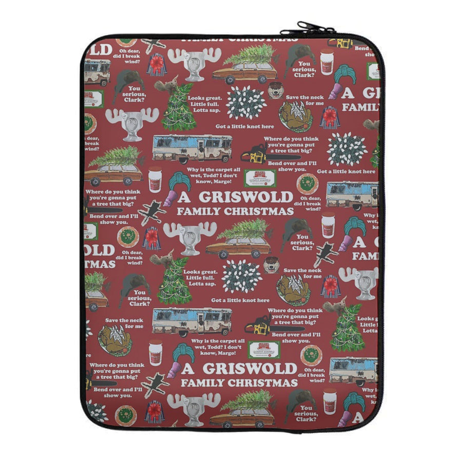 Christmas Holiday Collage Laptop Sleeve