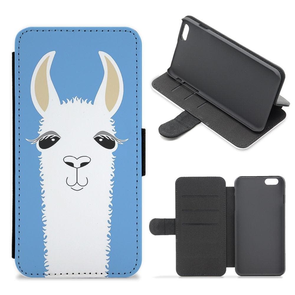 Llama Portrait Flip Wallet Phone Case - Fun Cases