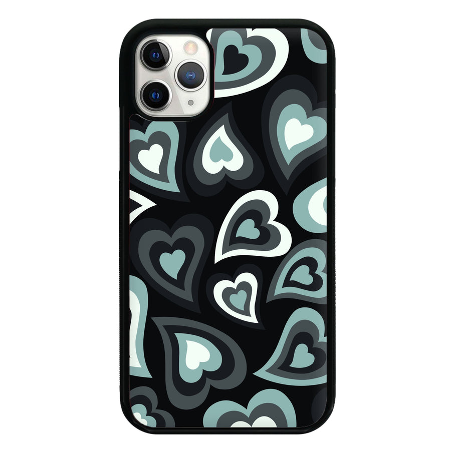 Black Hearts - Trippy Patterns Phone Case