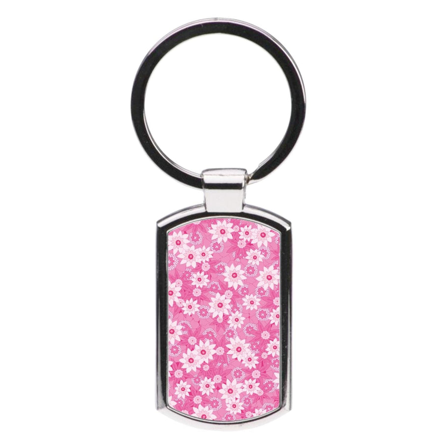 Pink Flowers - Floral Patterns Luxury Keyring