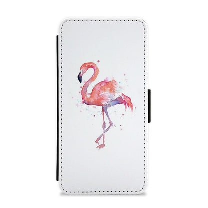 Watercolour Flamingo Painting Flip / Wallet Phone Case - Fun Cases