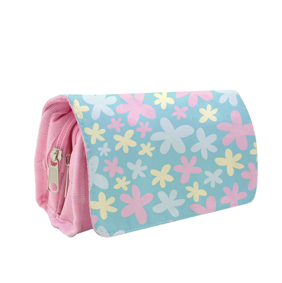 Blue, Pink And Yellow Flowers - Spring Patterns Pencil Case
