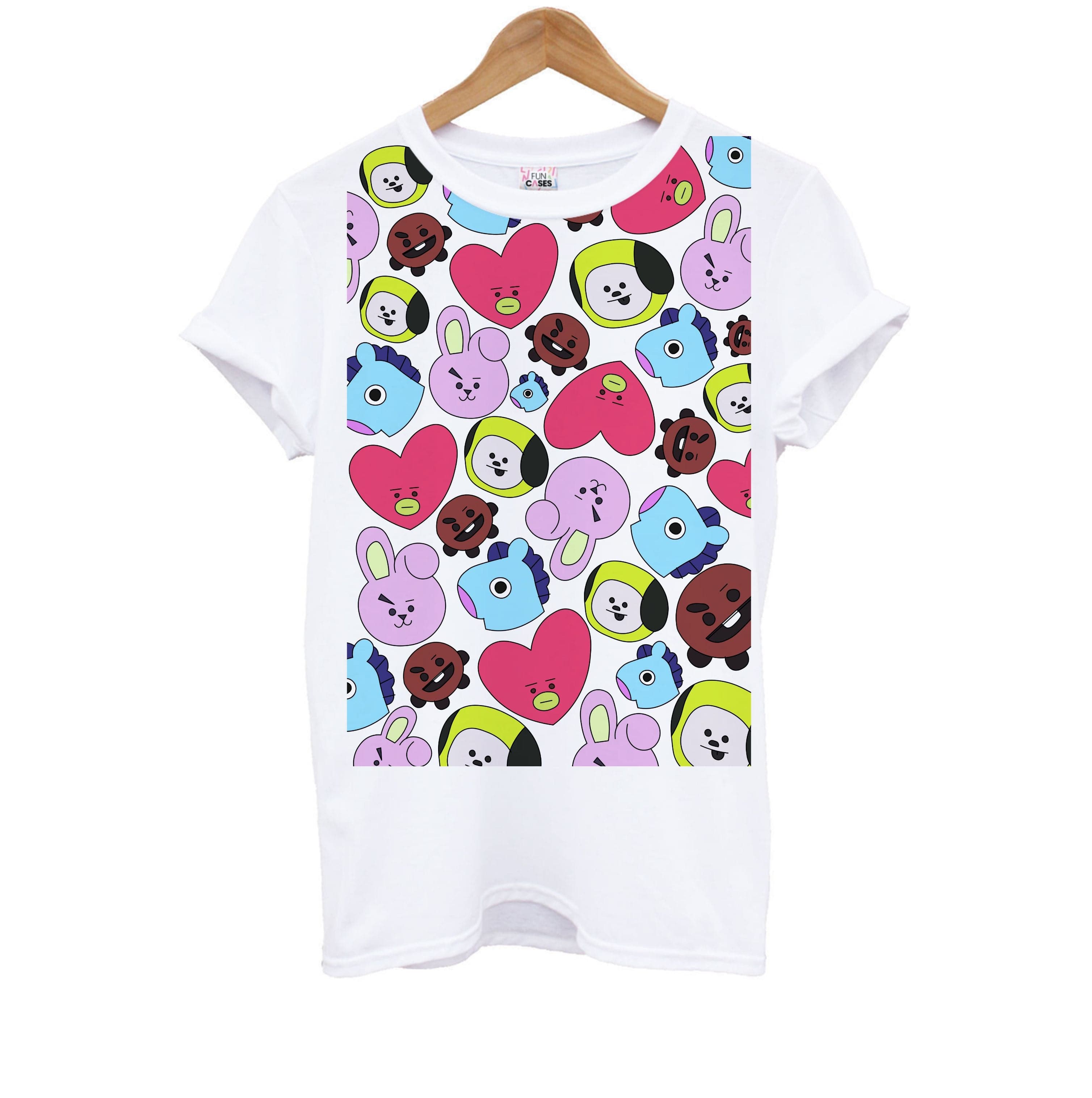 K-Pop Band Characters Collage Kids T-Shirt