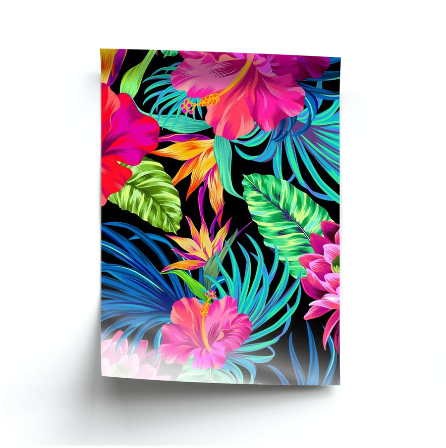 Colourful Hibiscus Pattern Poster