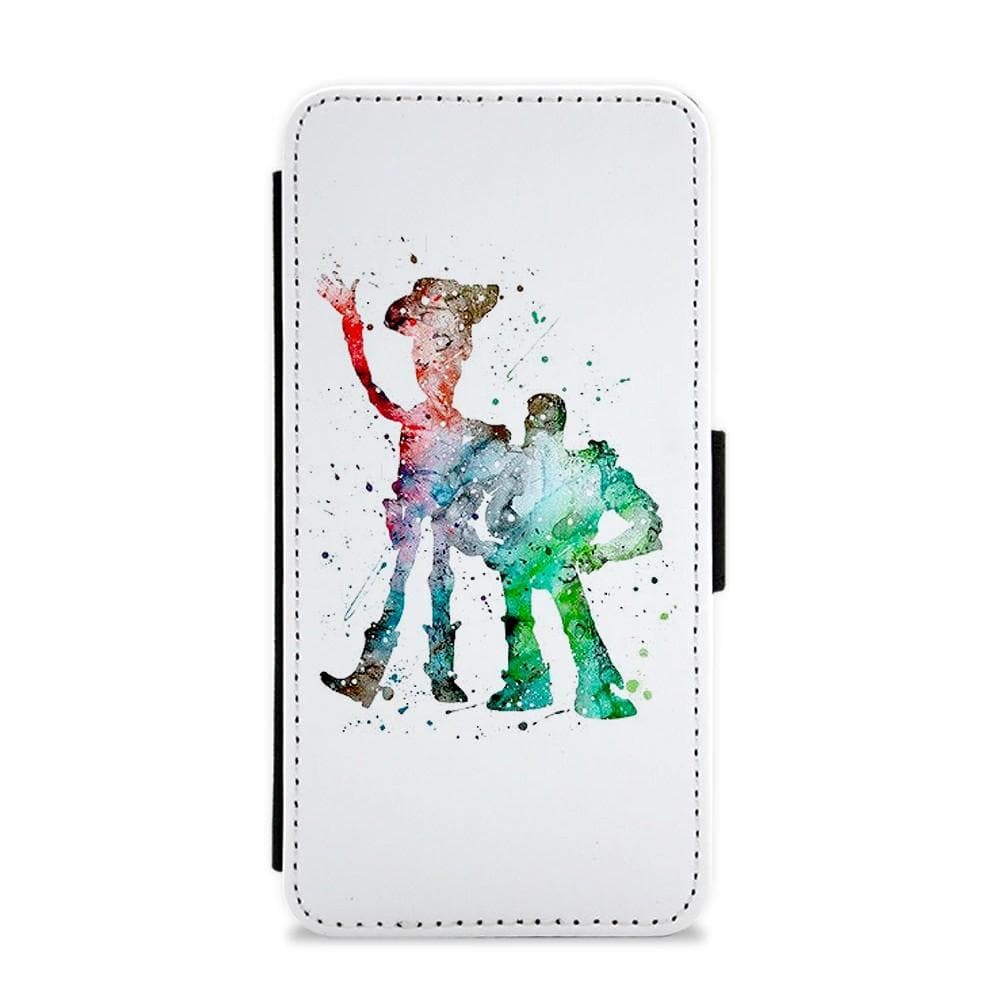 Watercolour Woody & Buzz Toy Story Disney Flip / Wallet Phone Case - Fun Cases