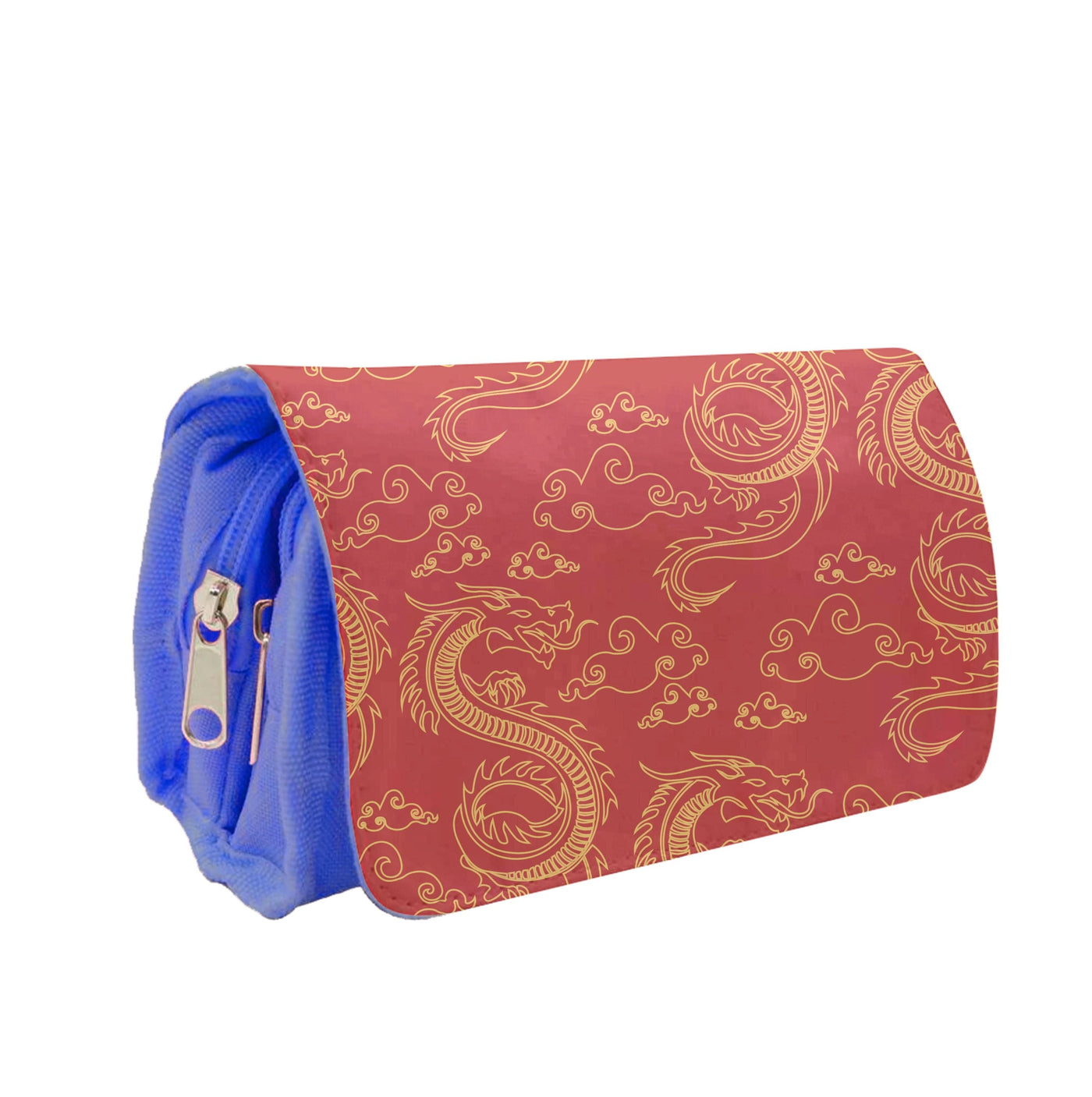 Red And Gold Dragon Pattern Pencil Case