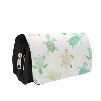 Gilded Jade & Mint Turtles Pencil Case