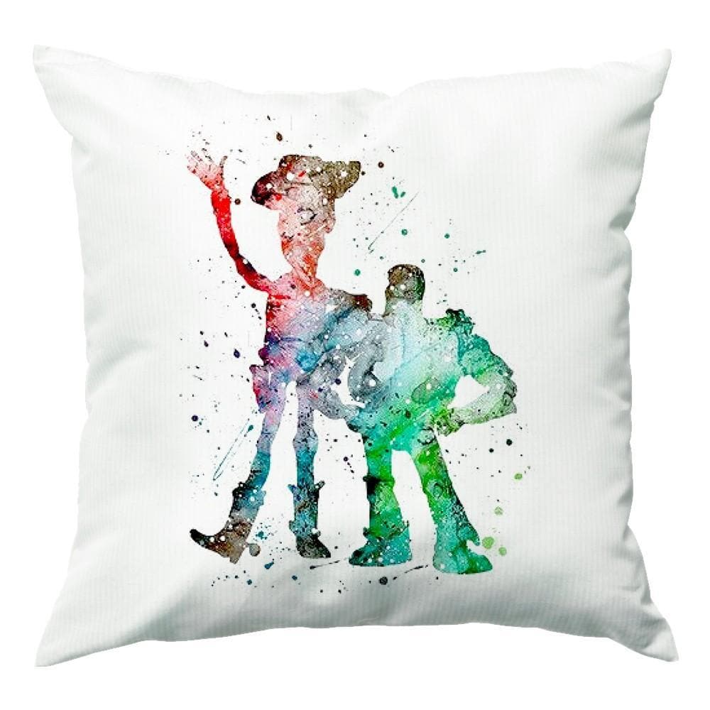 Watercolour Woody & Buzz A Story of Toys Fairytale Cushion