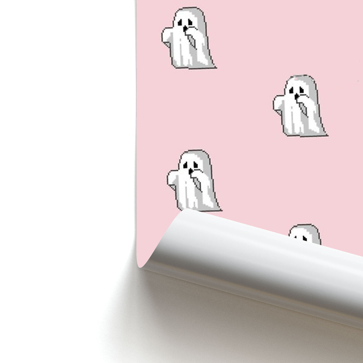 Pastel Pixel Ghost Halloween Poster