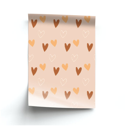 Cute Love Heart Pattern Poster