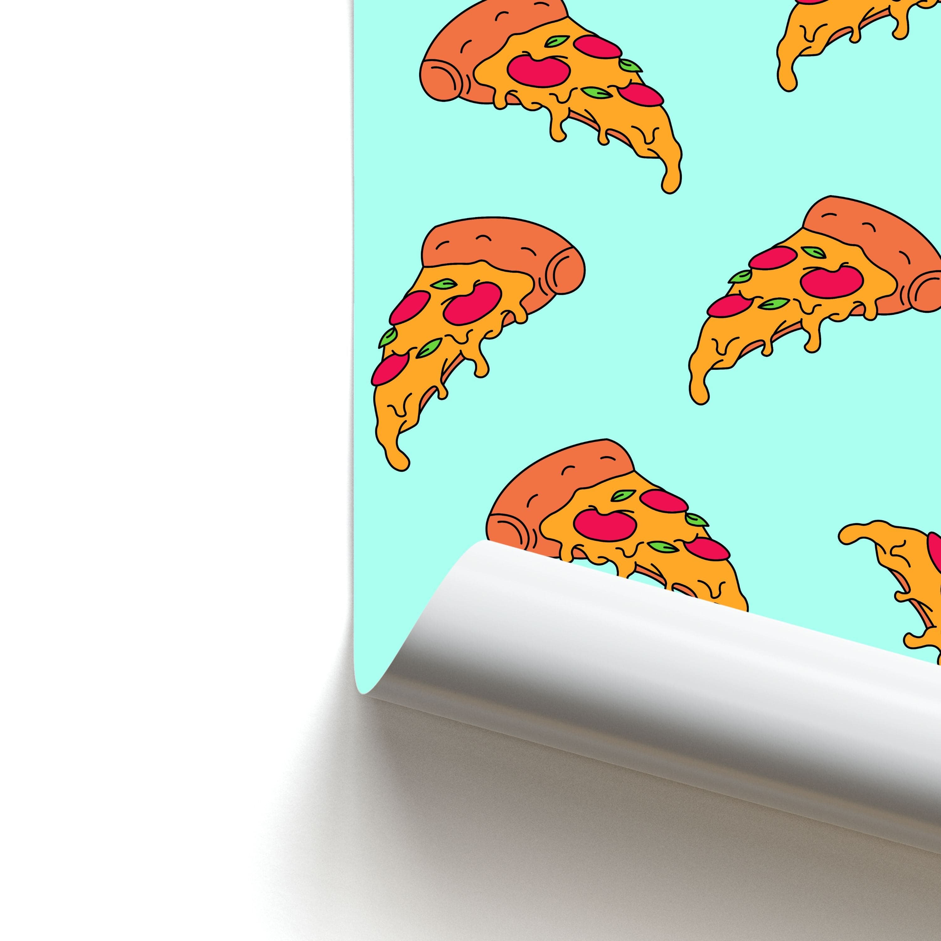 Pizza - Fast Food Patterns Poster