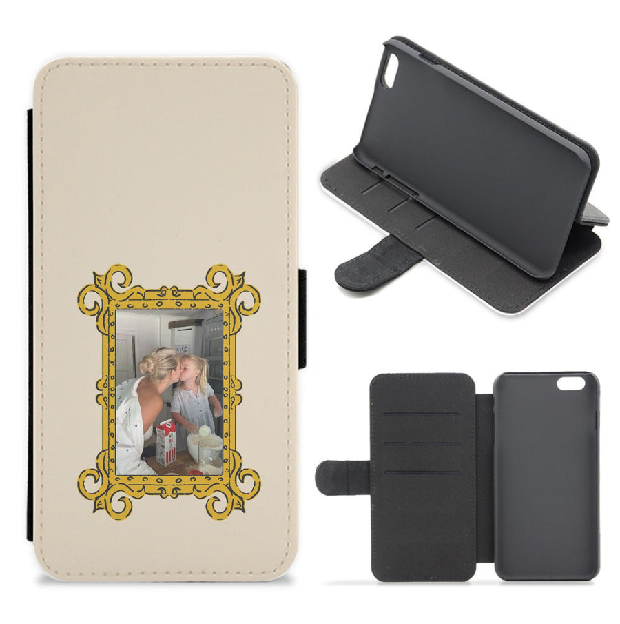 Gold Photo Frame - Personalised Mother's Day Flip / Wallet Phone Case