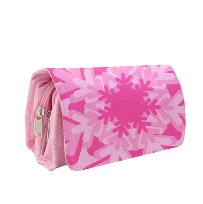 Pink - Colourful Snowflakes Pencil Case