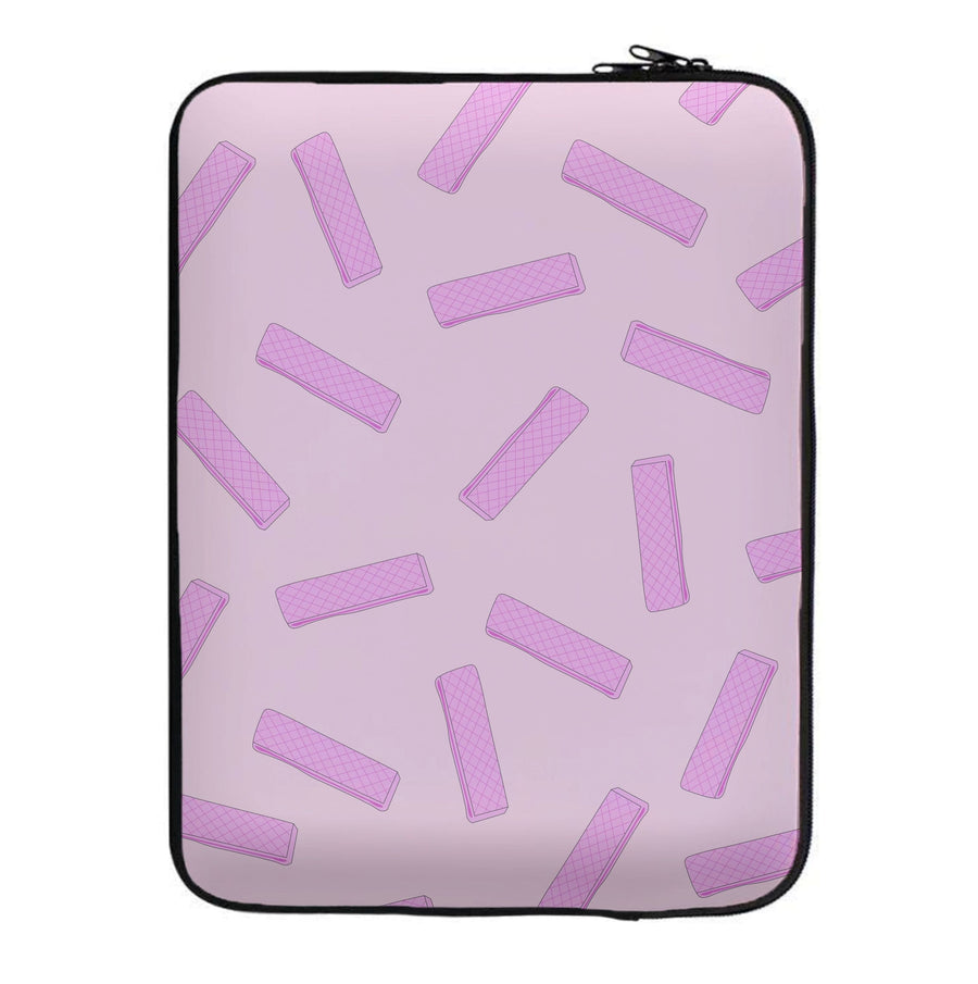 Pink Waffers - Biscuits Patterns Laptop Sleeve