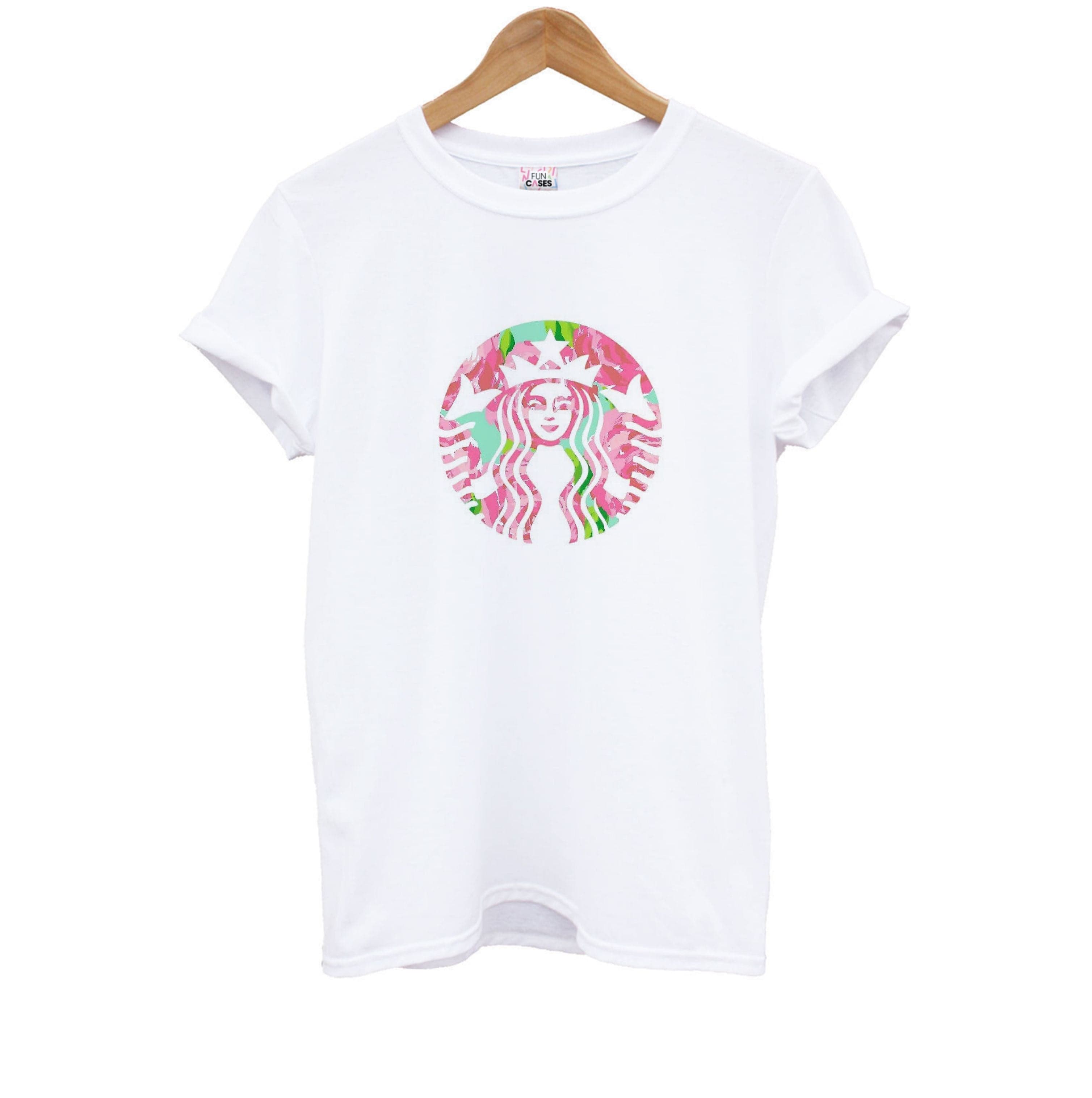 Pink Coffee Logo Kids T-Shirt