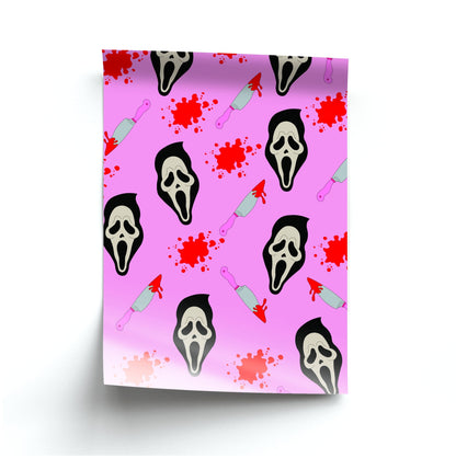 Pink Ghostface Pattern - Scream Poster