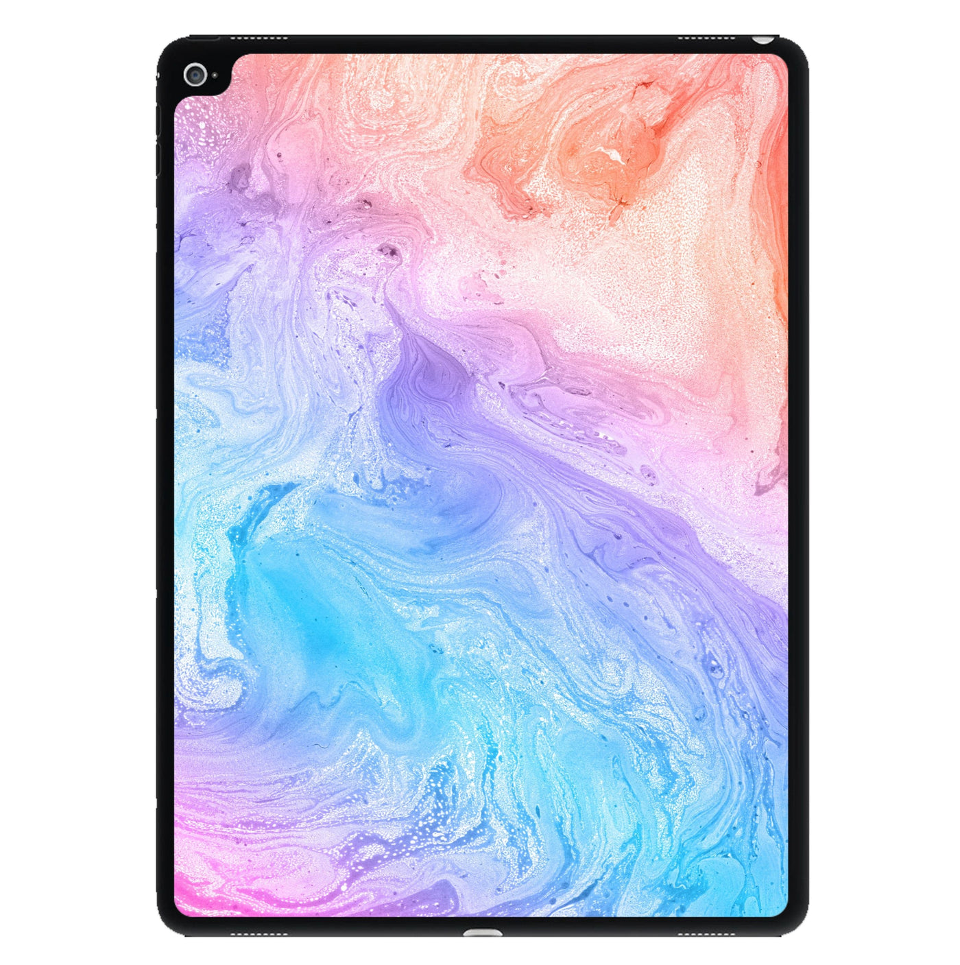 Blue and Peach Marble iPad Case