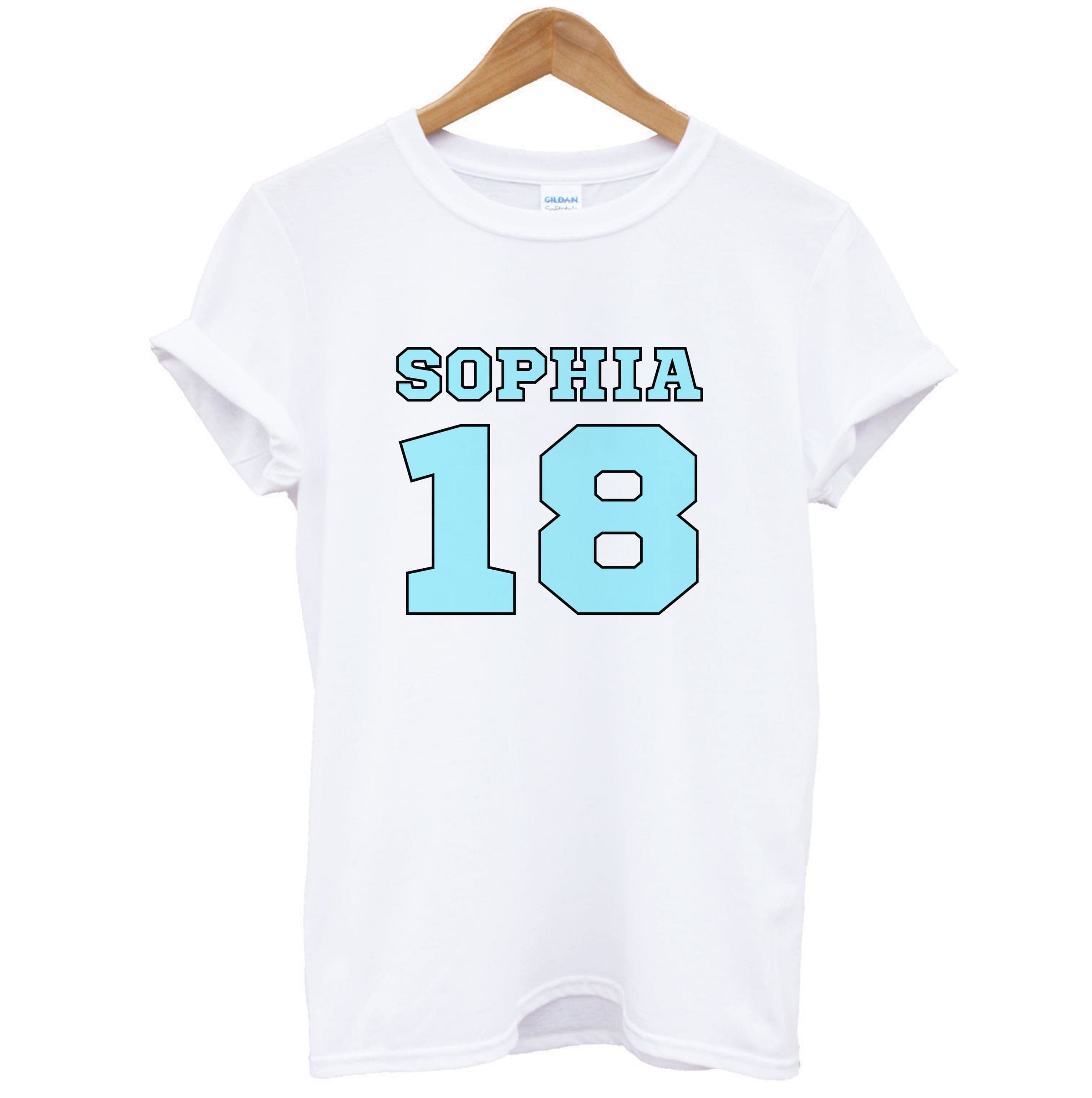 Light Blue - Personalised Football T-Shirt