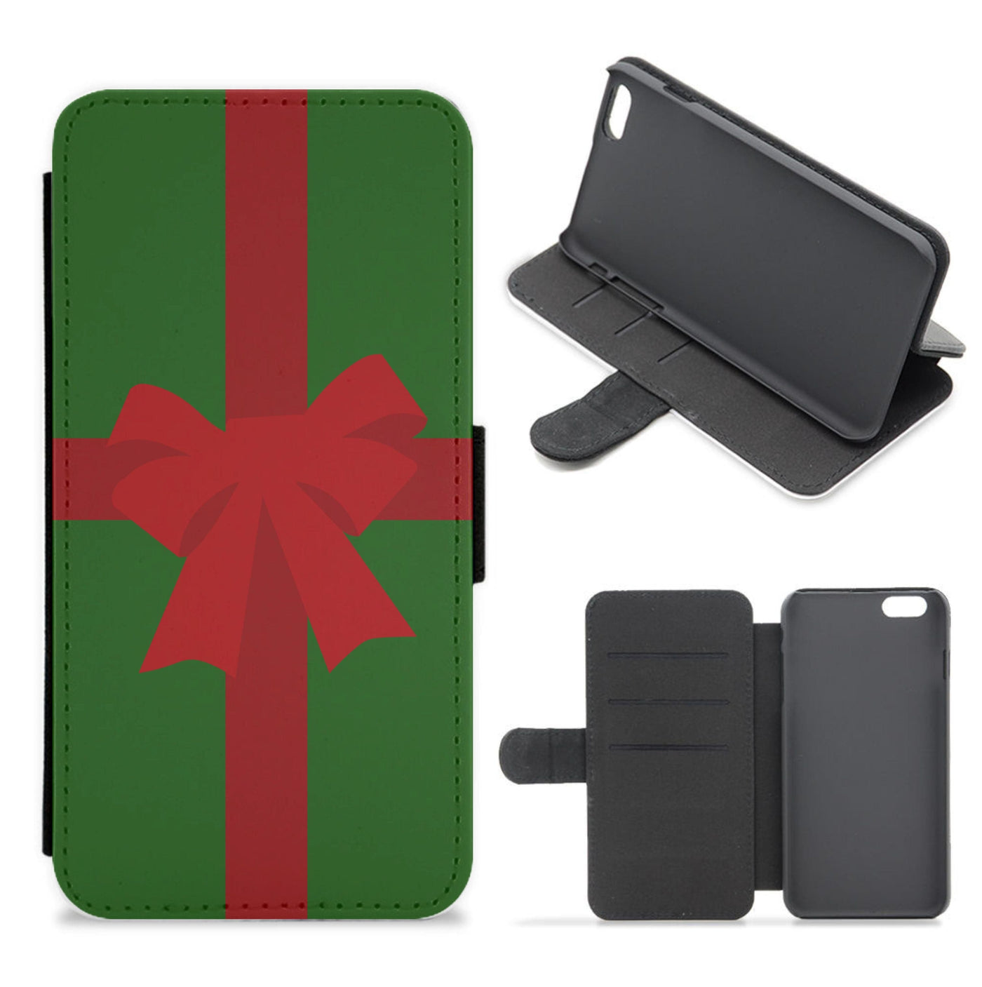 Xmas Bow - Christmas Patterns Flip / Wallet Phone Case