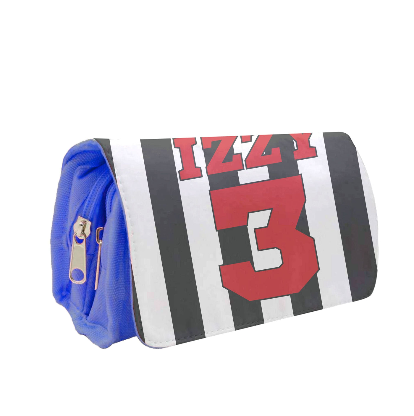 Black And White Stripes - Personalised Football   Pencil Case