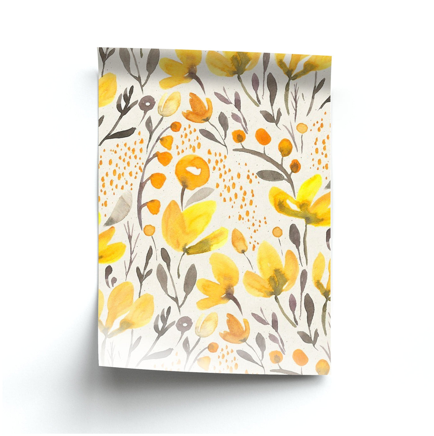 Yellow Field Floral Poster