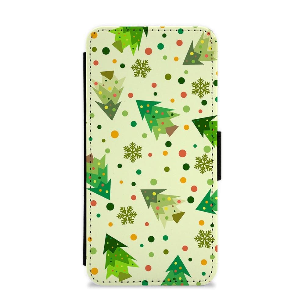 Trees & Snowflakes Christmas Flip / Wallet Phone Case - Fun Cases