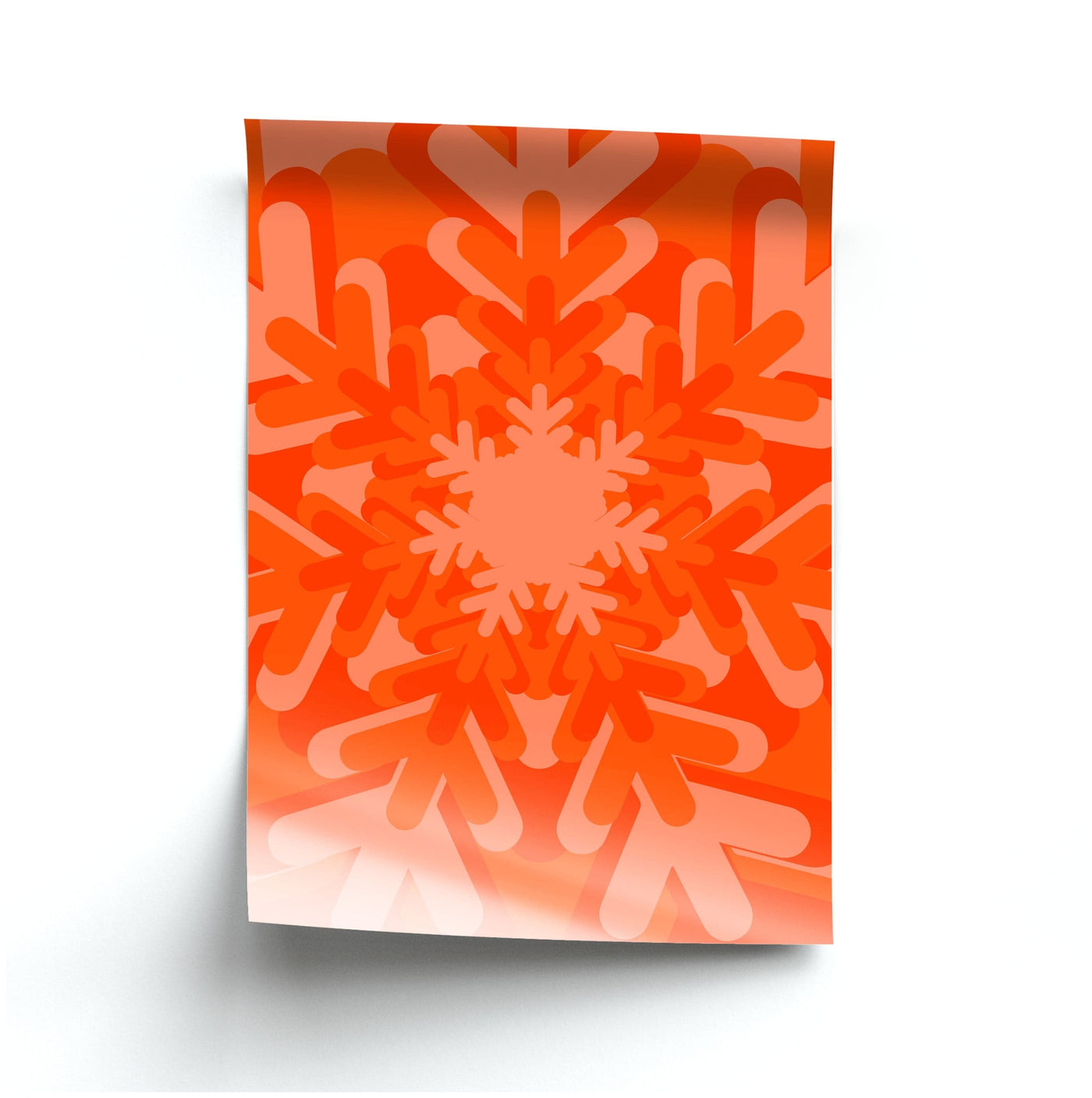 Orange - Colourful Snowflakes Poster