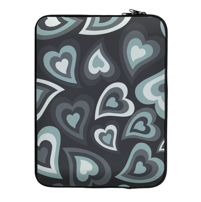 Black Hearts - Trippy Patterns Laptop Sleeve