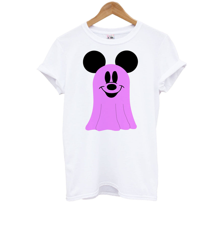 Mickey Mouse Ghost Pattern - Disney Halloween Kids T-Shirt