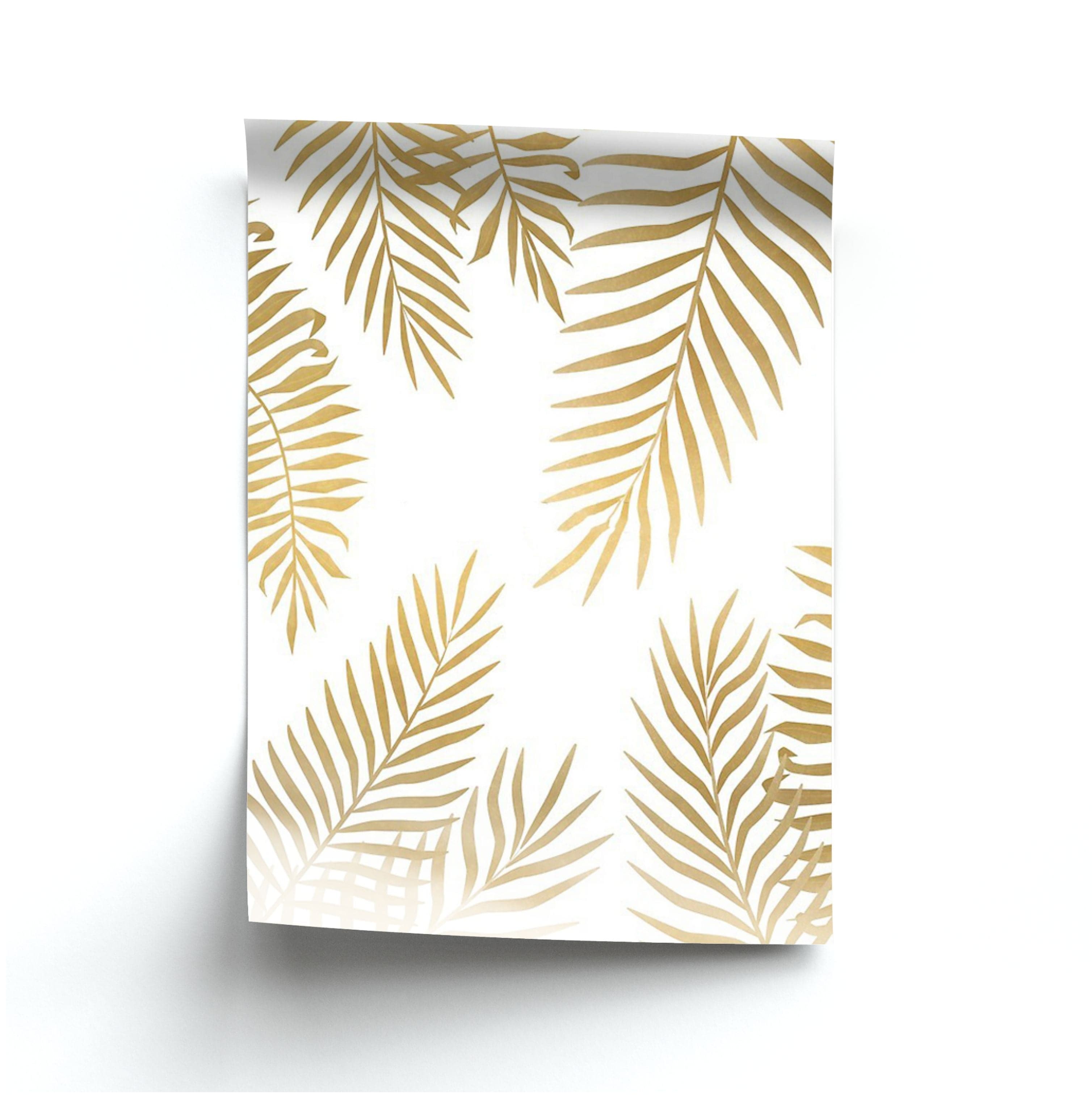 Gold Palm Leaf Pattern Poster