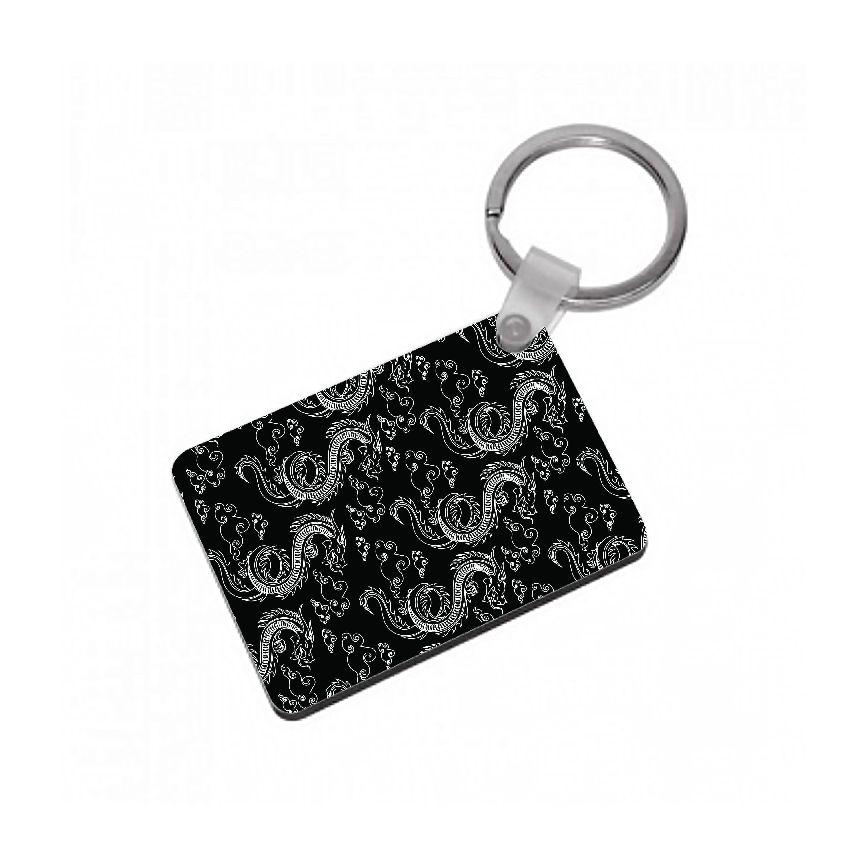 Black And White Dragon Pattern Keyring