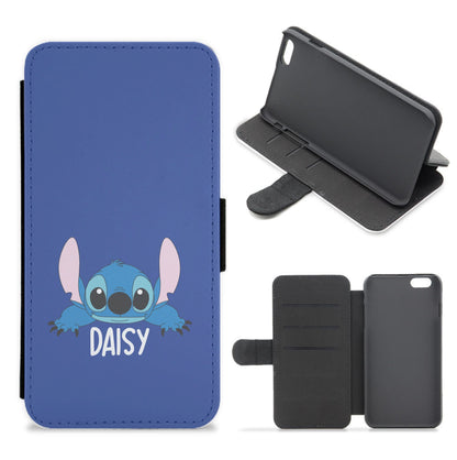 Blue Alien - Personalised Disney Flip / Wallet Phone Case