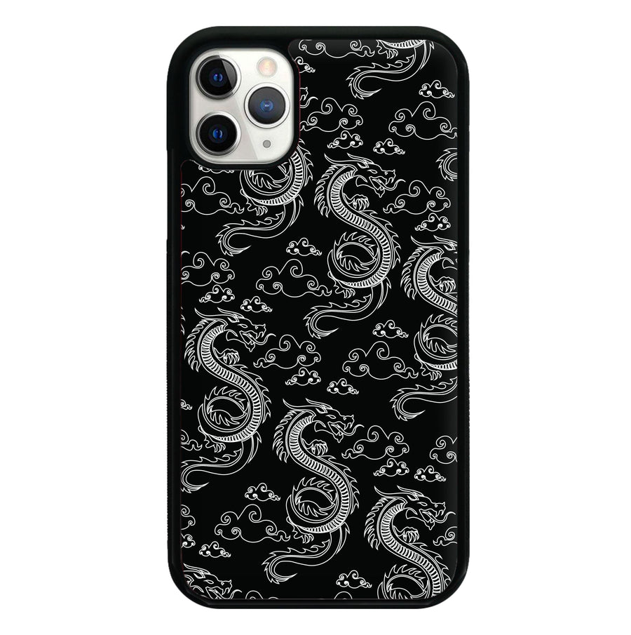 Black And White Dragon Pattern Phone Case