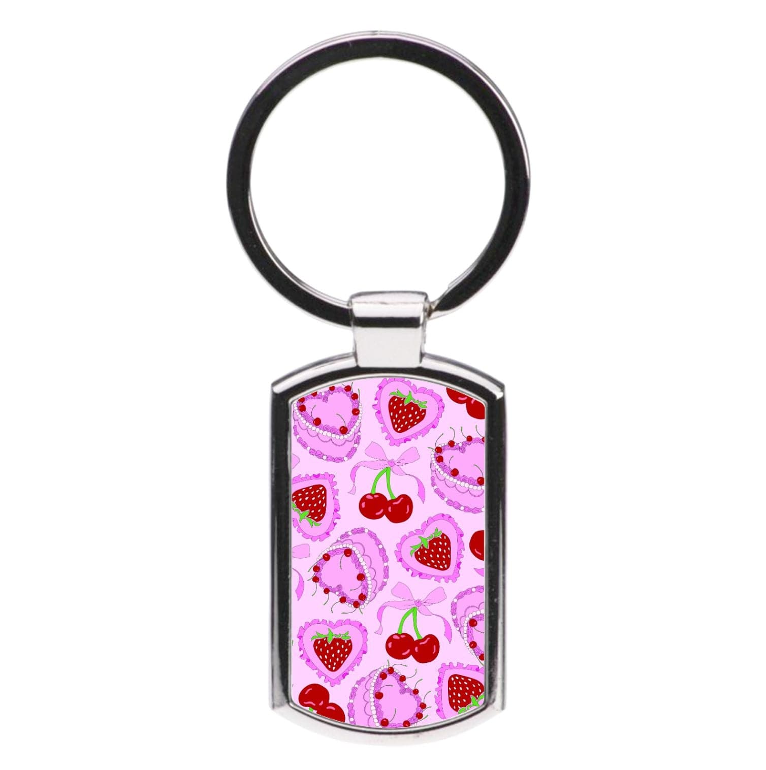 Cherries, Strawberries And Cake - Valentine's Day Luxury Keyring