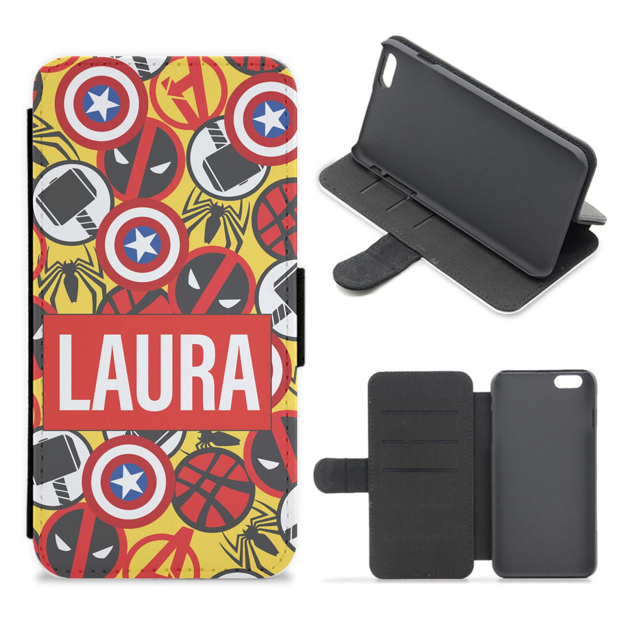 Collage - Personalised Marvel Flip / Wallet Phone Case