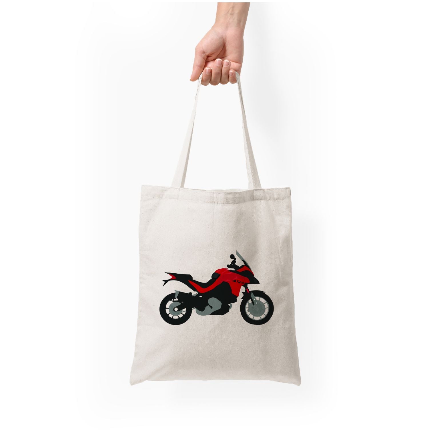 Red Motorbike - Motorbike Tote Bag