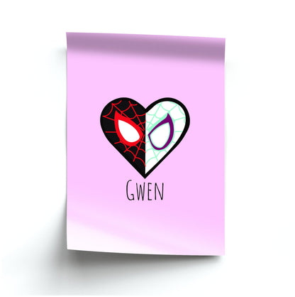 Gwen And SpiderMan - Personalised Superhero Comic Poster