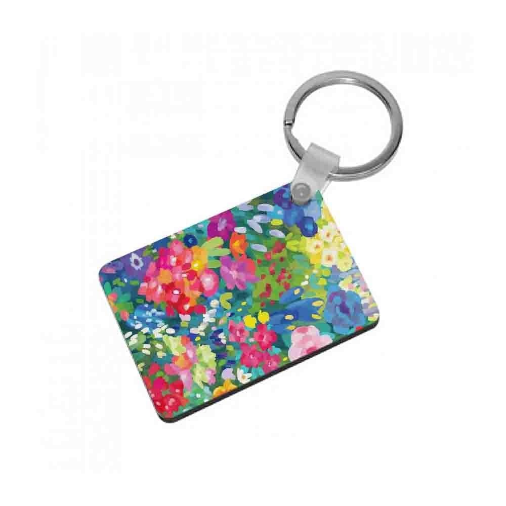 Colourful Floral Pattern Keyring - Fun Cases