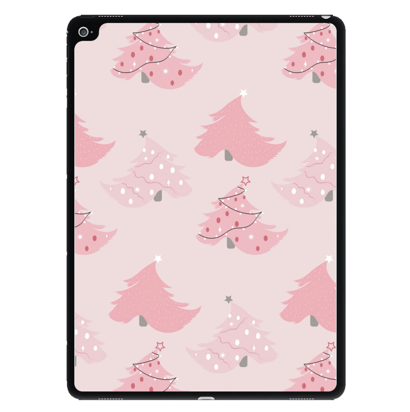 Pink Christmas Tree Pattern iPad Case