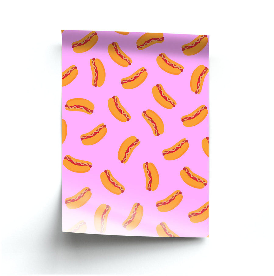 Hot Dogs - Fast Food Patterns Poster