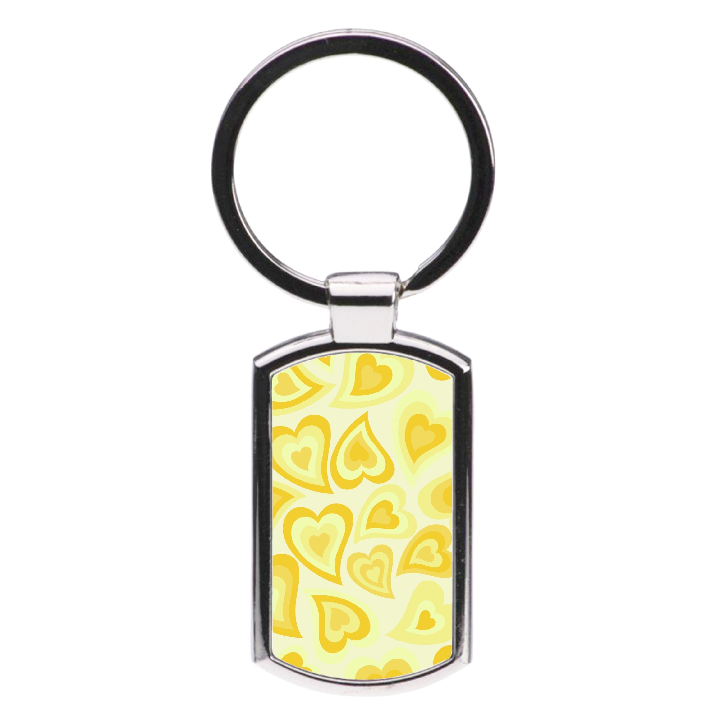 Yellow Hearts - Trippy Patterns Luxury Keyring