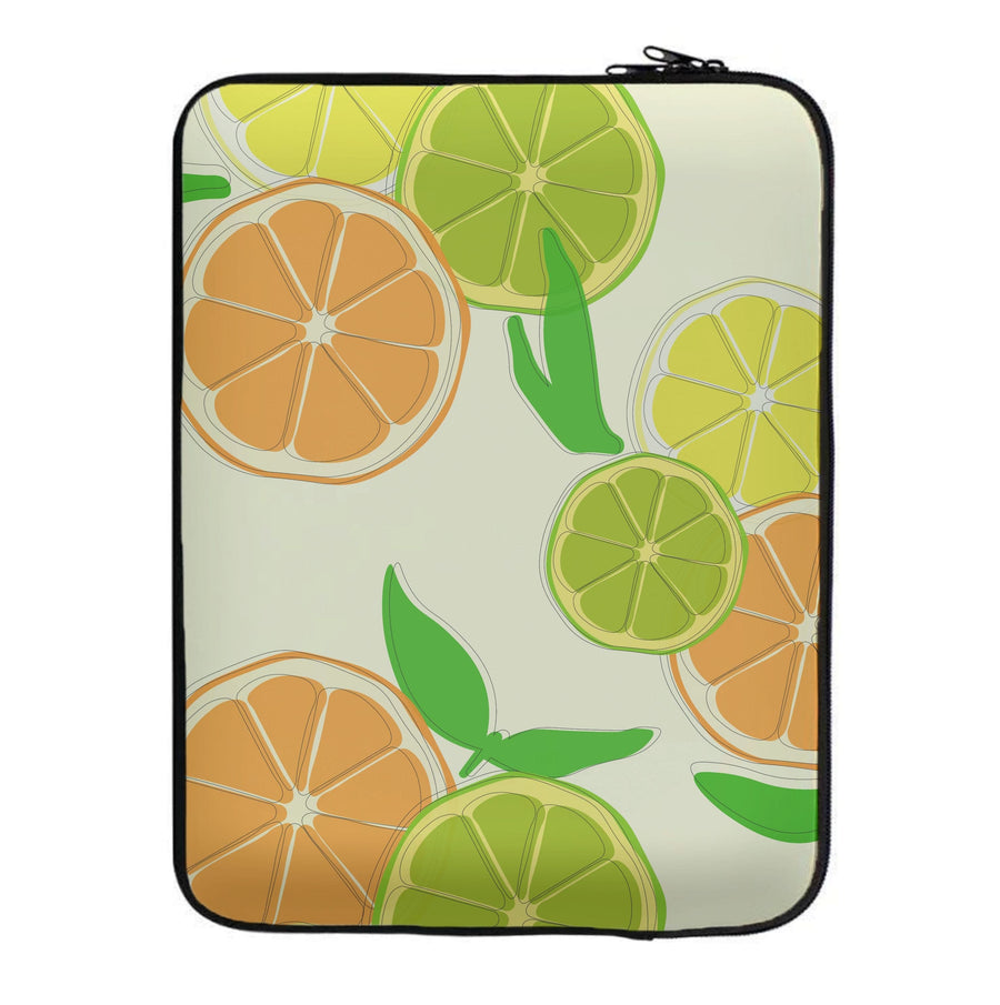 Oranges, Leomns And Limes - Fruit Patterns Laptop Sleeve