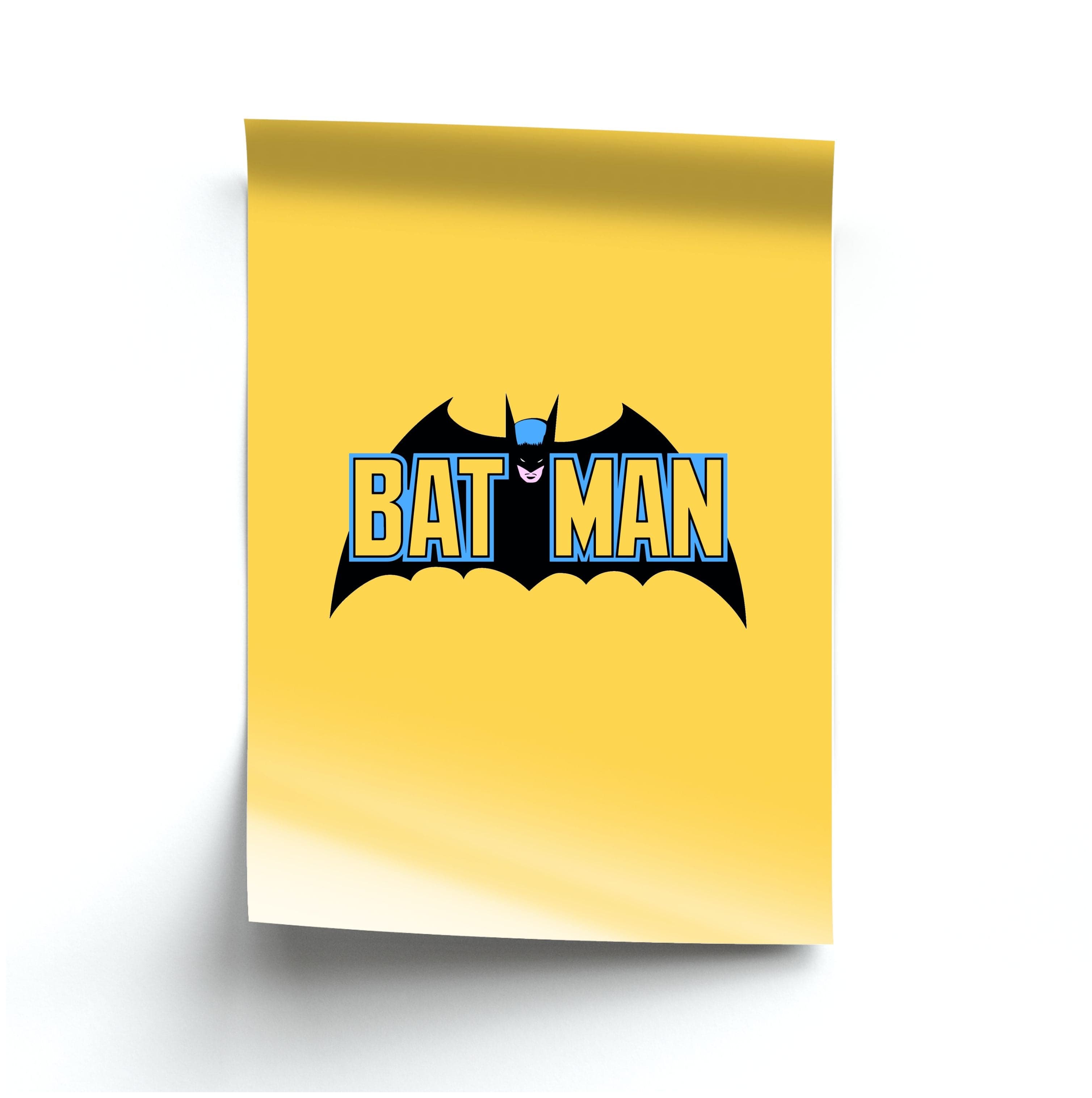 Yellow Bat Superhero Logo Poster