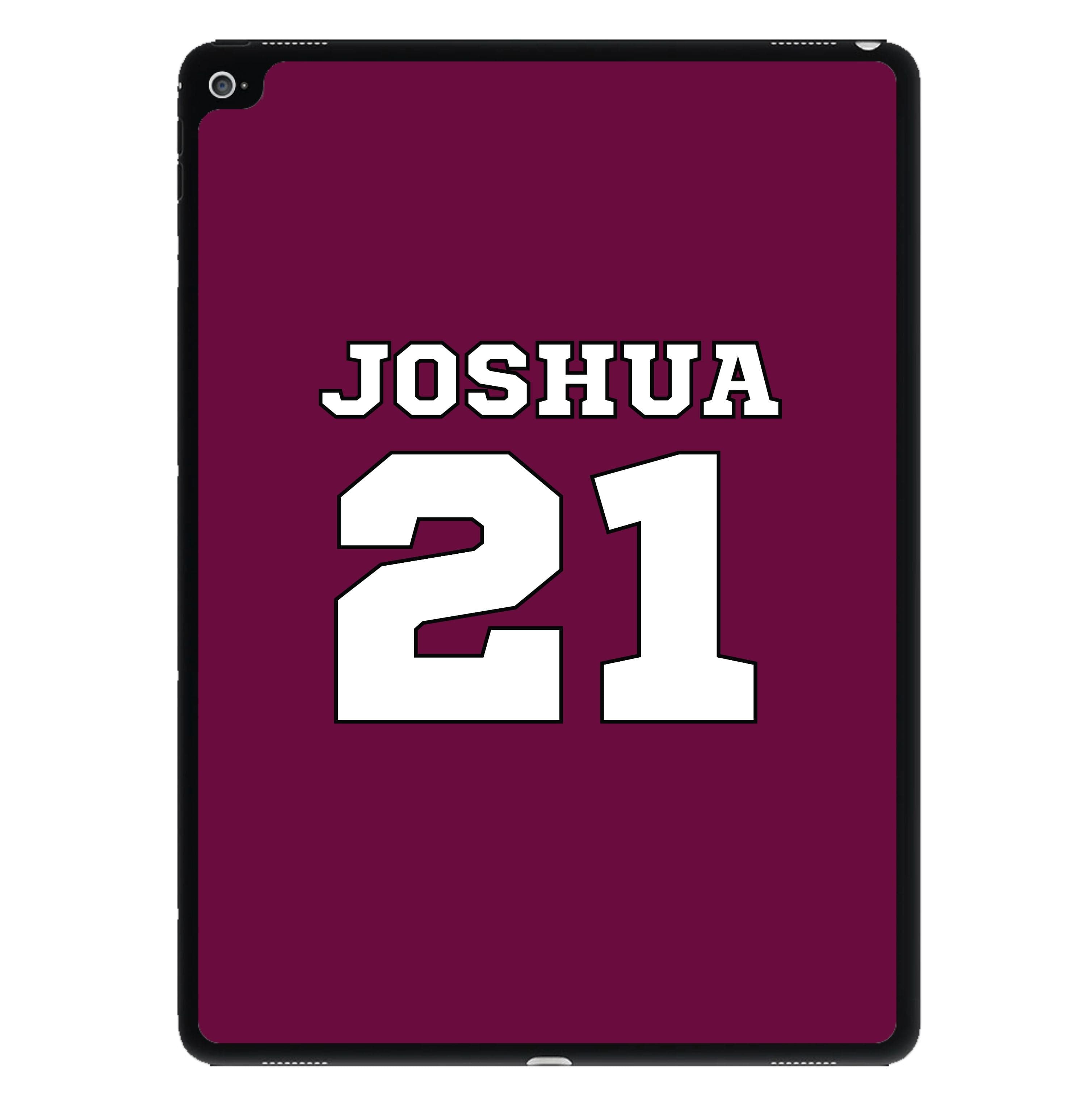 Burgundy - Personalised Football iPad Case