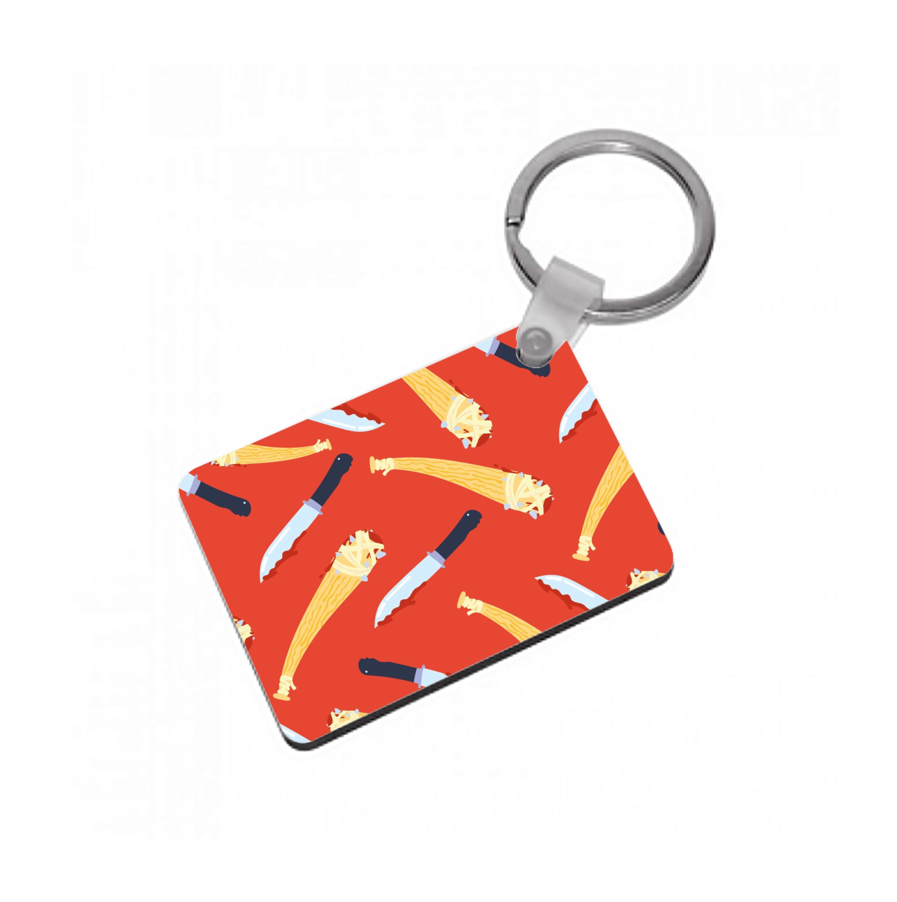 Knives And Bats Pattern - Halloween Keyring