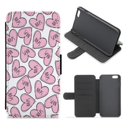 Nap Hearts, Tumblr Inspired Flip / Wallet Phone Case - Fun Cases