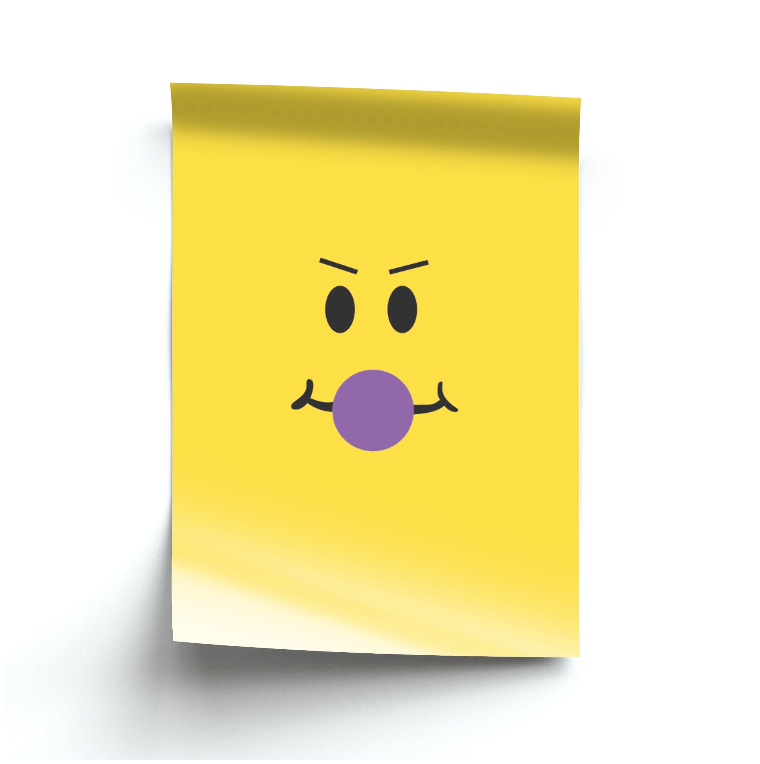 Yellow Face Purple Poster