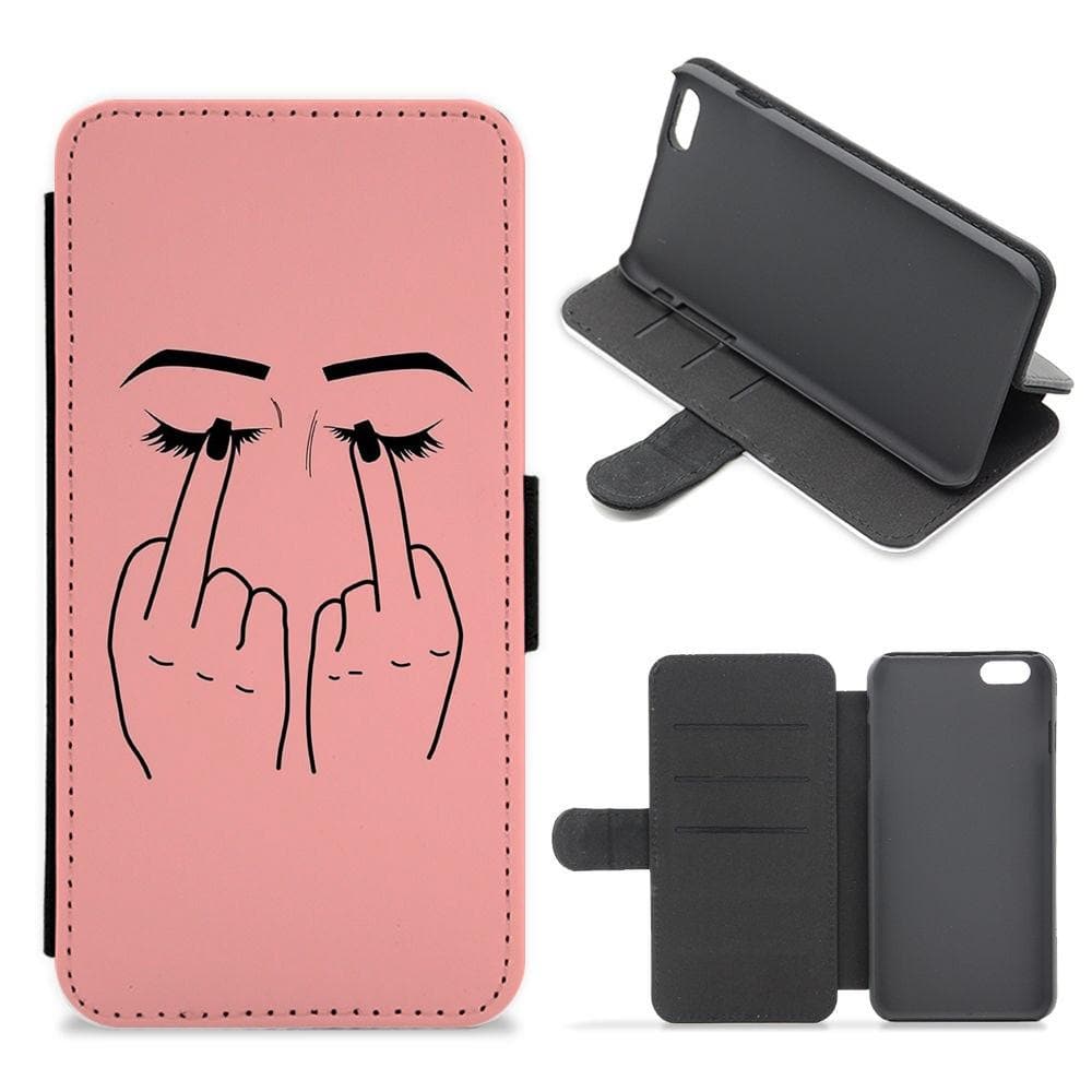 Middle Finger Eyes Flip / Wallet Phone Case - Fun Cases