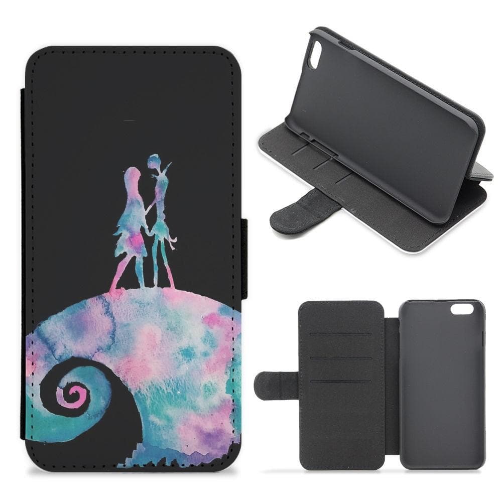 Watercolour Nightmare Before Christmas Flip / Wallet Phone Case - Fun Cases