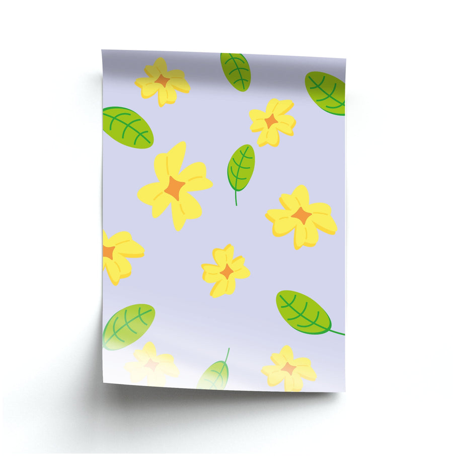 Yellow And Green Pattern - Floral Poster